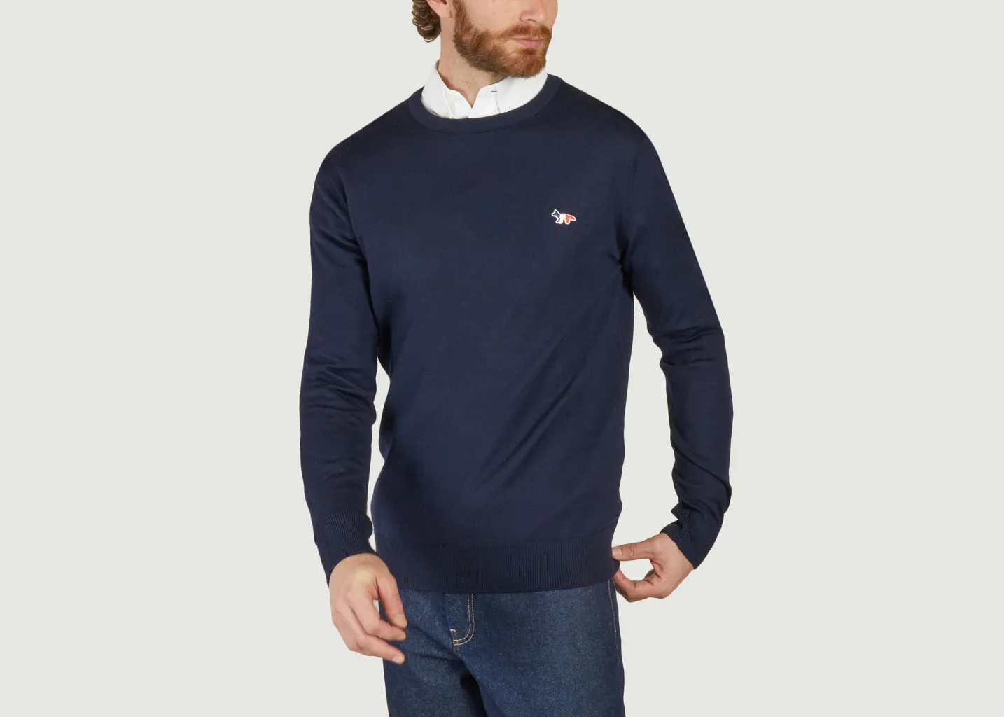 Pull Tricolor Fox Patch Maison Kitsuné