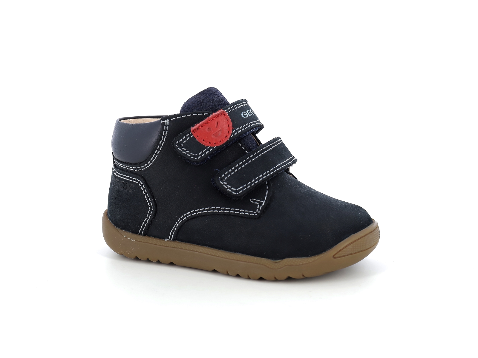 Geox-B MACCHIA  B164NC Cuir Marine Rouge