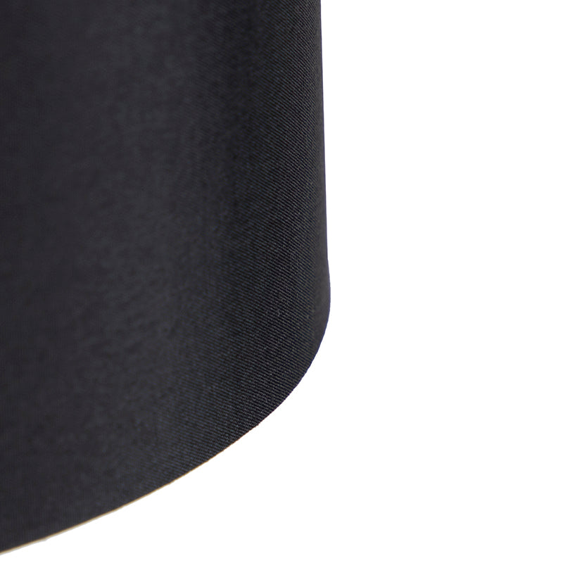 QAZQA Moderne vloerlamp zwart met kap - Lofty