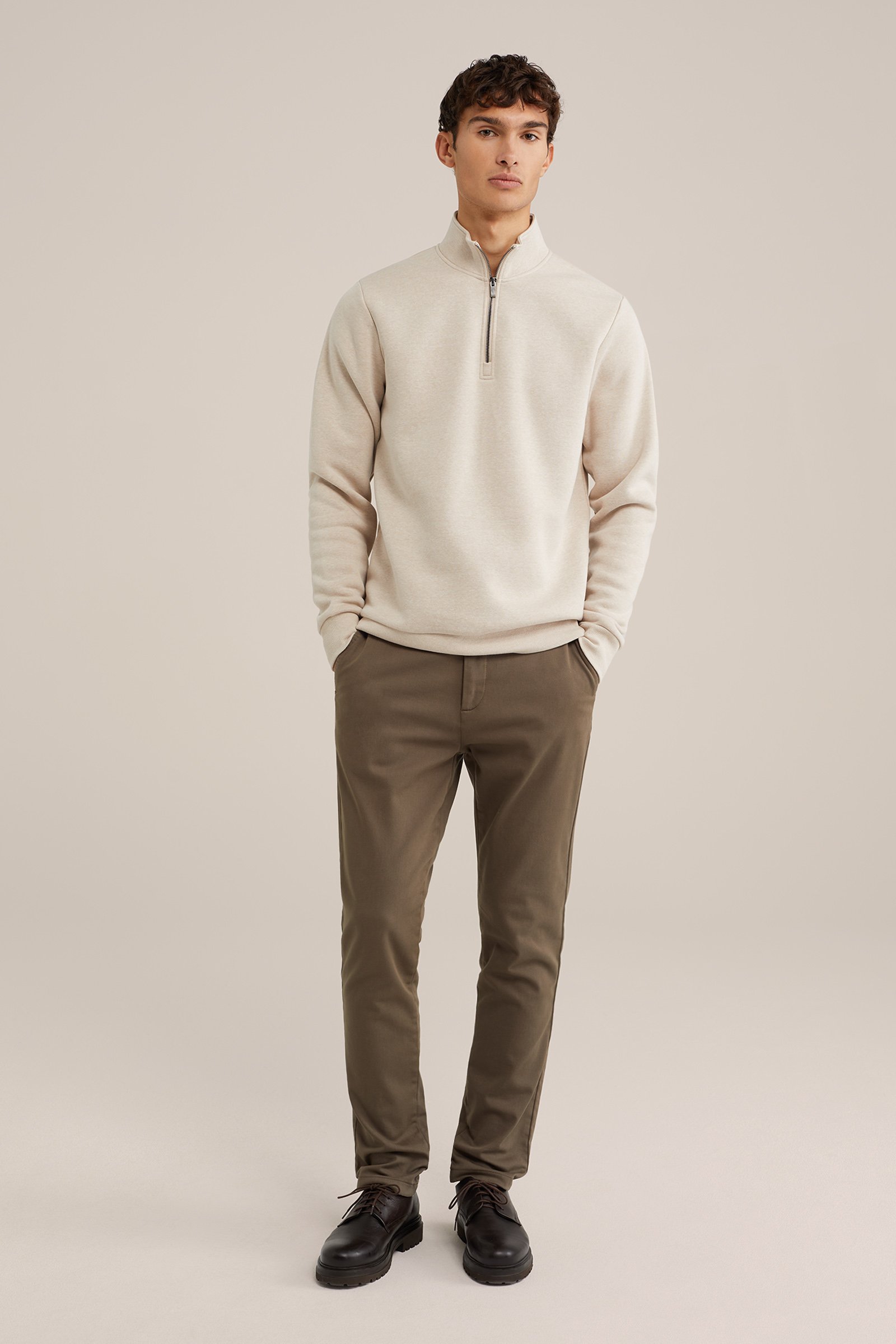 sweater met rits WE Fashion Beige