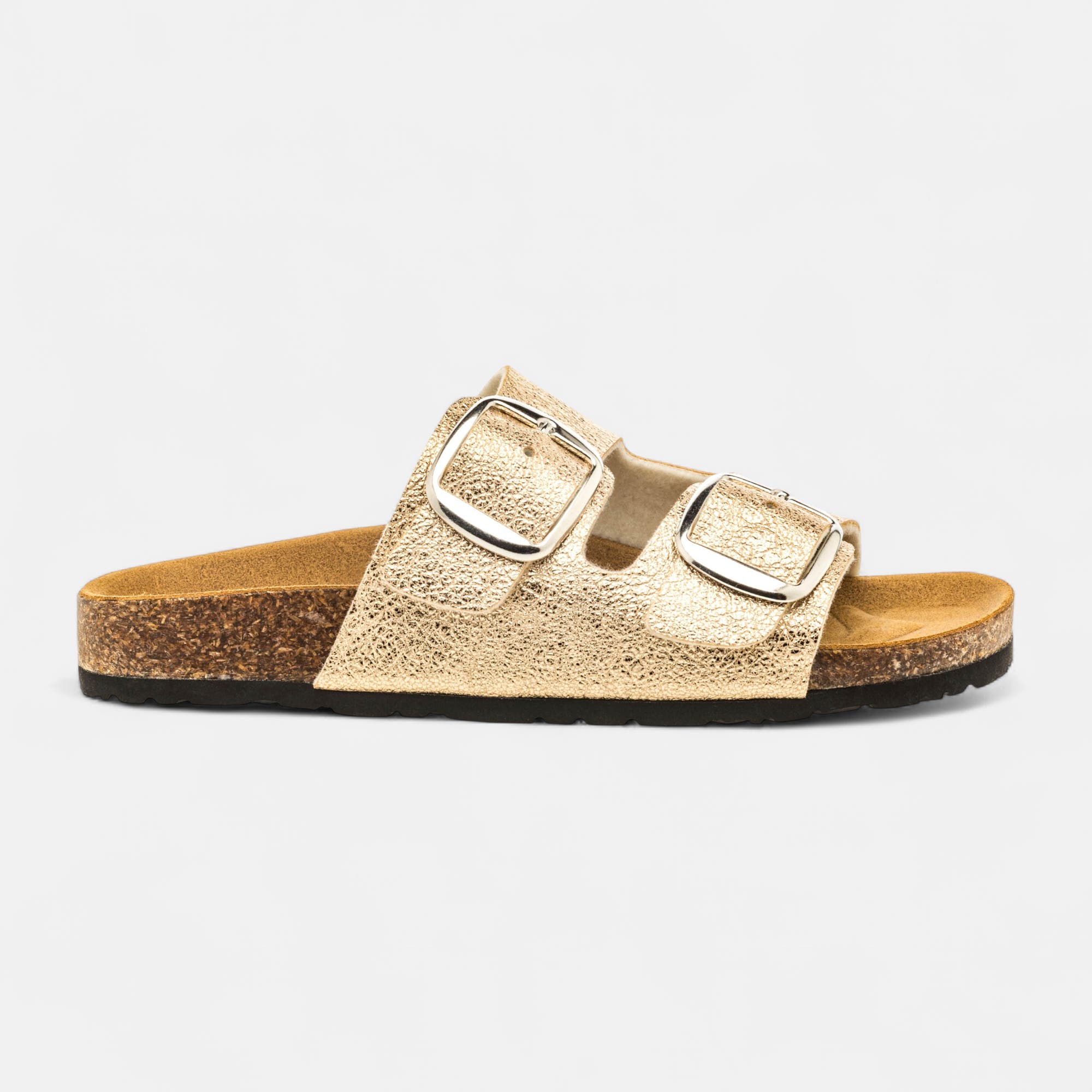Mules semelle liège Femme or