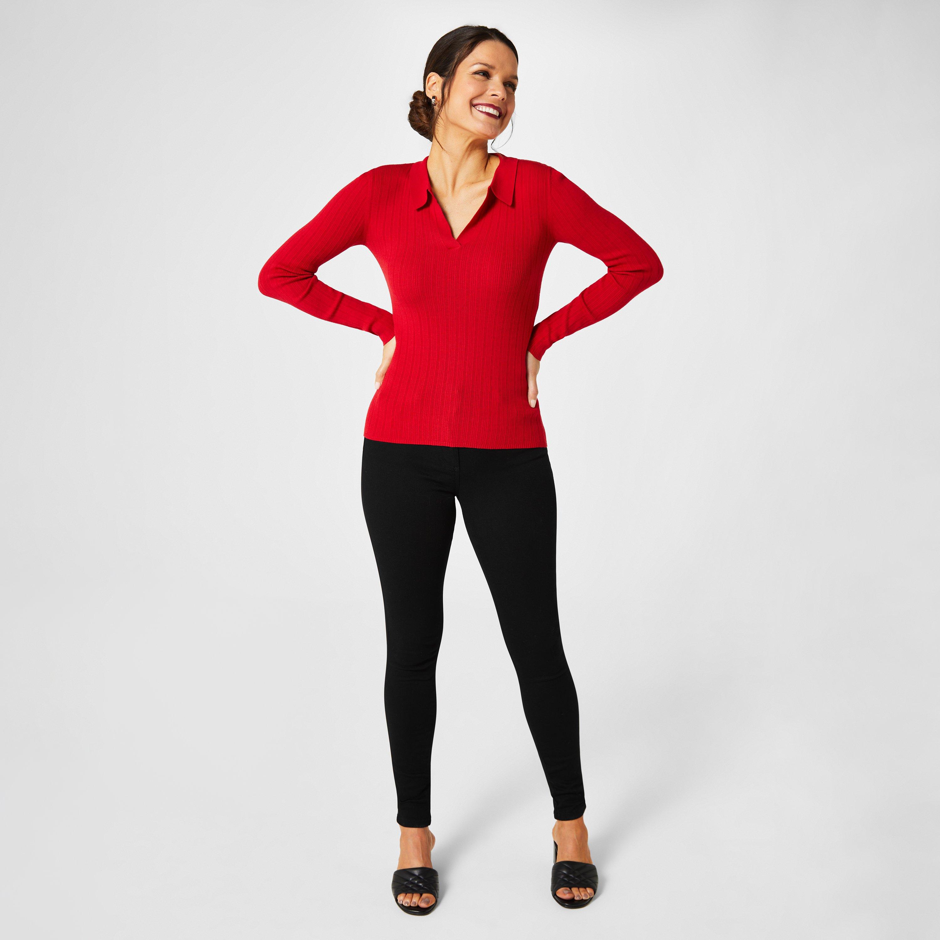 Biba Collar Ribbed Top