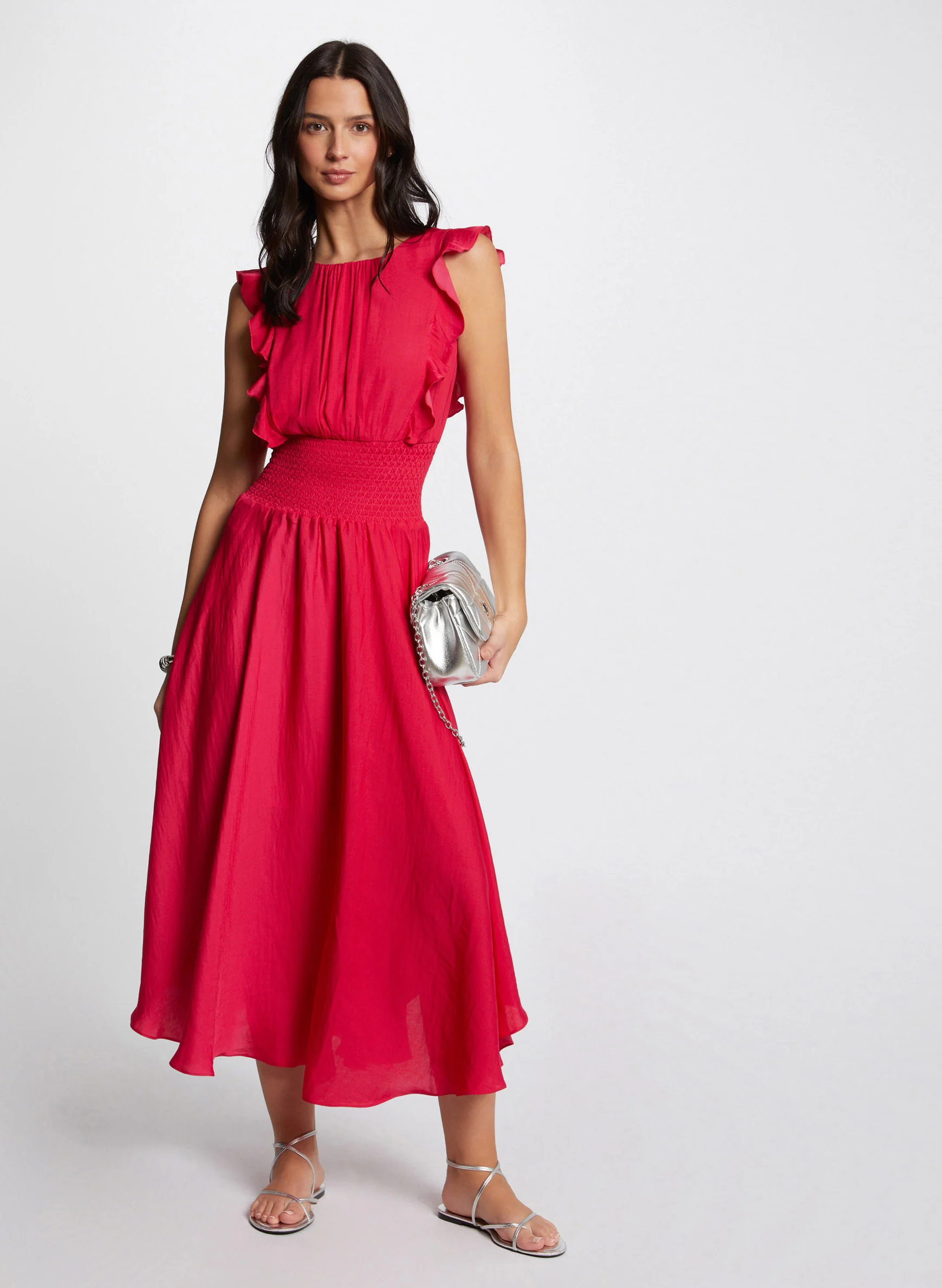 RWENDY.N - Robe longue taille smockée| Rose
