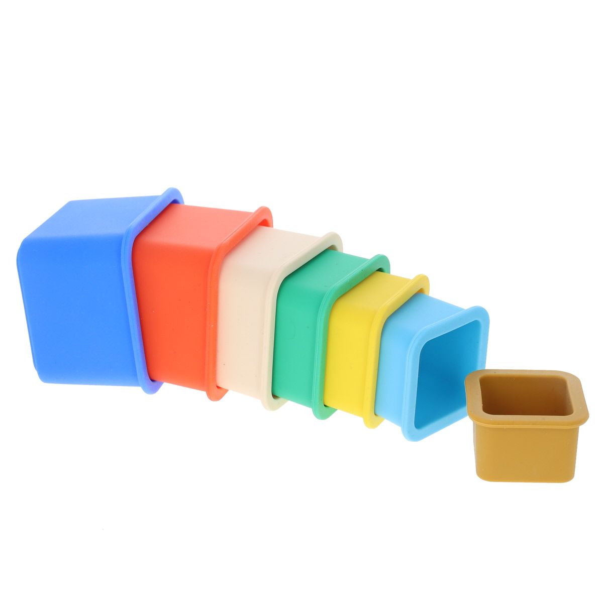 Jeu de cubes en silicone à empiler multicolore Amande