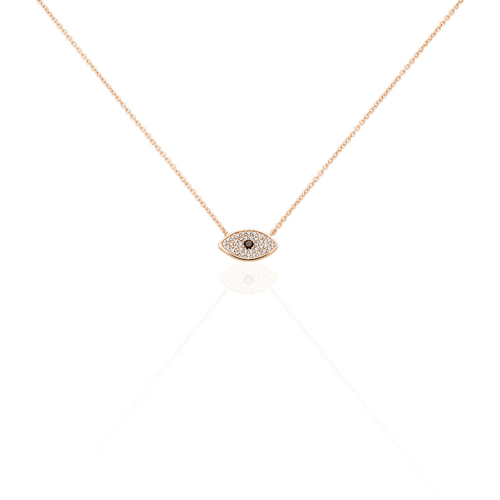 Collier Eldia Argent Rose Oxyde De Zirconium Diamant