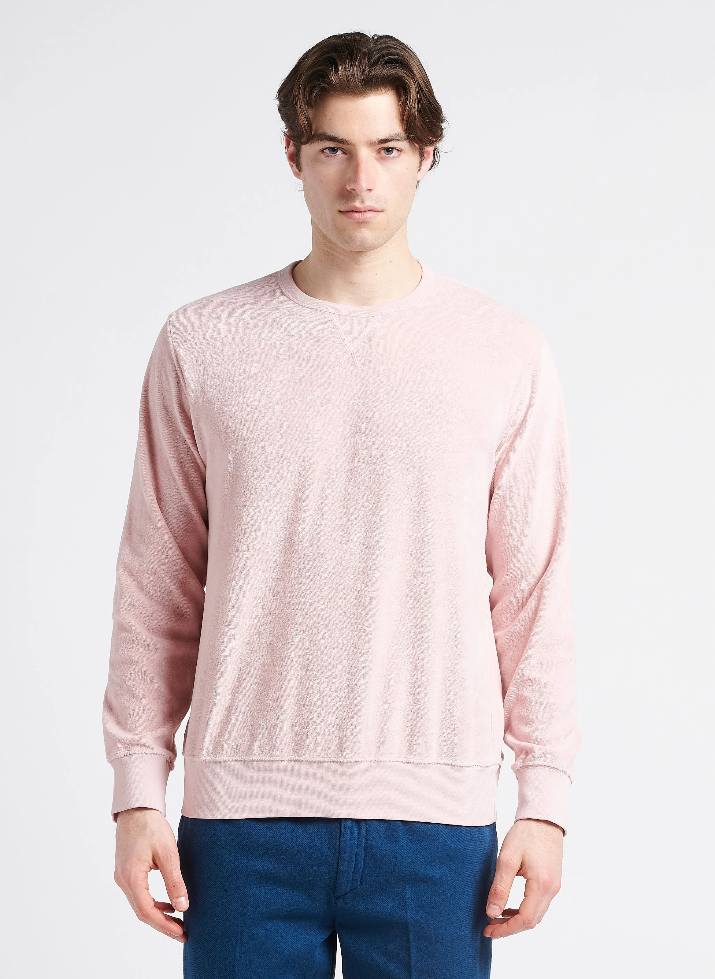 Sweat col rond droit | Rose