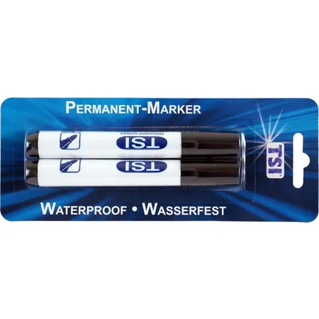 TSI Permanentmarker Strichstärke: 2-4 mm, Farbe: schwarz, 10 Stück