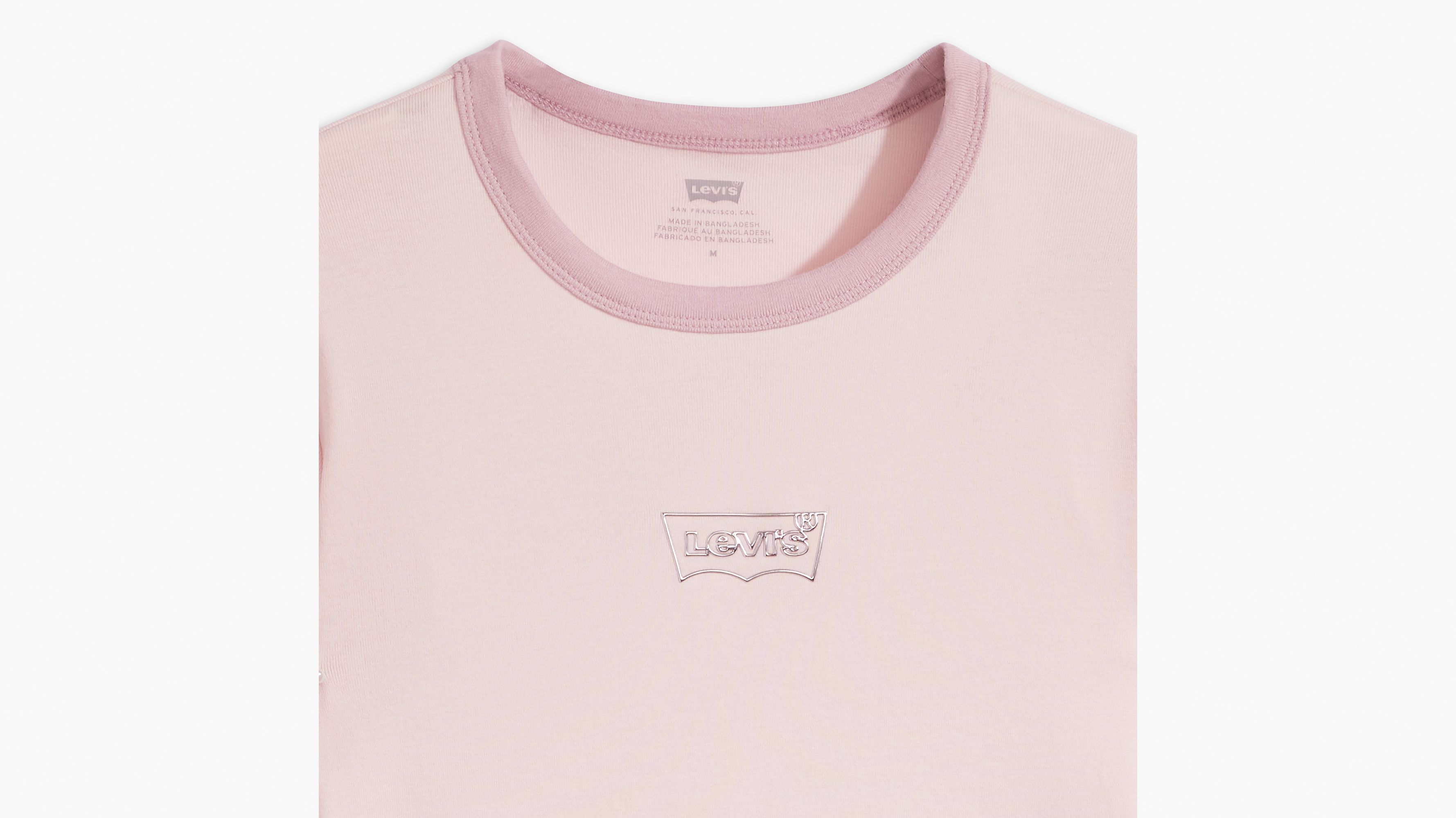 T-shirt manche longue graphique Mini Ringer - Chrome Outline Batwing Mauve Chalk - Rose