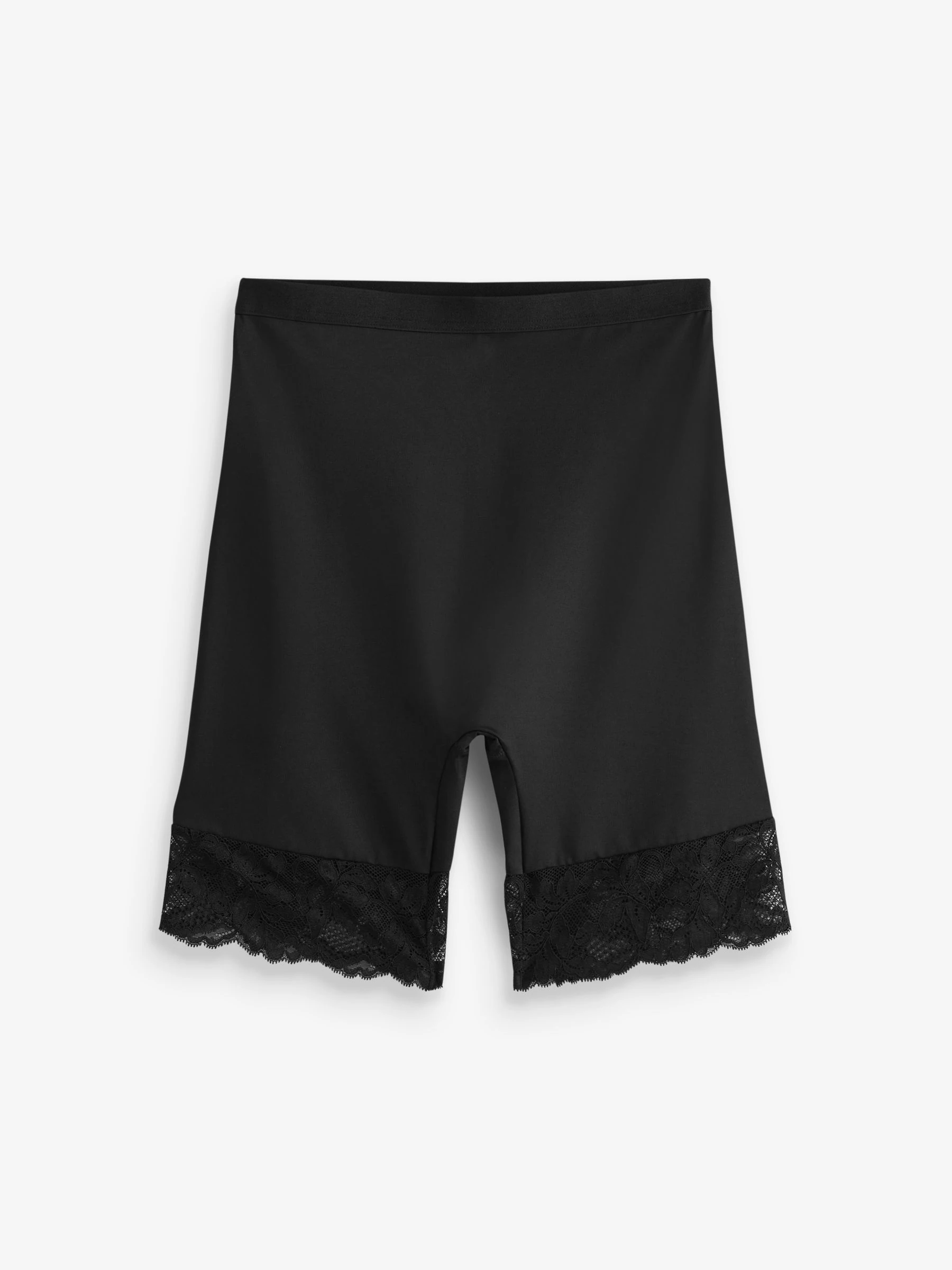 Zwart/praline huidskleur - 2 Licht vormgevende buikcorrigerende shorts met kanten achterkant