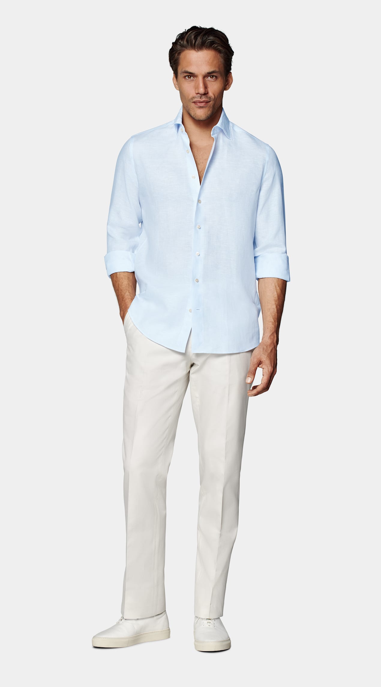 Chemise coupe ajustée bleu clair