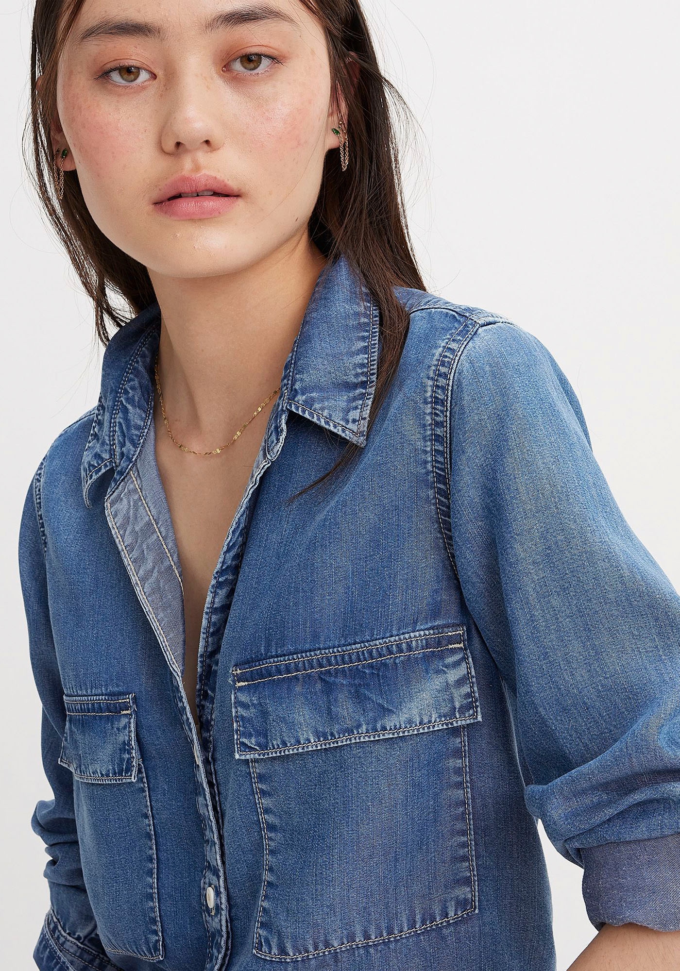 Levi's® Jeansbluse »DOREEN UTILITY SHIRT DA«, mit Brusttaschen und aus Lyocell