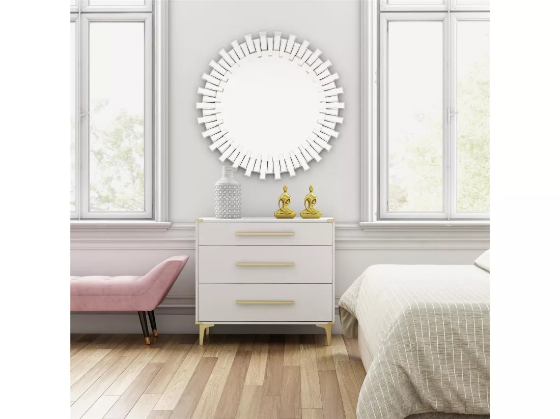 Karissa | Commode à 3 tiroirs en MDF blanc