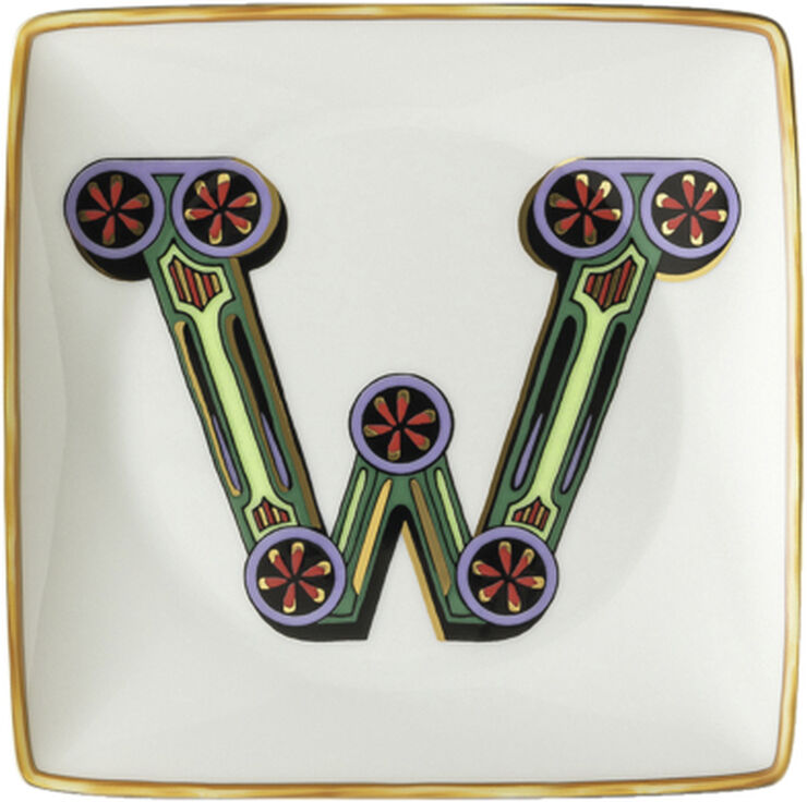 Versace Bowl 12cm sq. flat, Holiday Alphabet W, Versace Flerfarvet