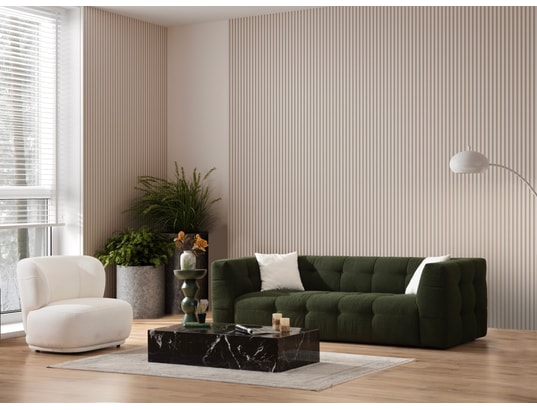 CONCEPT1 - Canapé tissu Cady 3 places vert 235 x 100 x h72