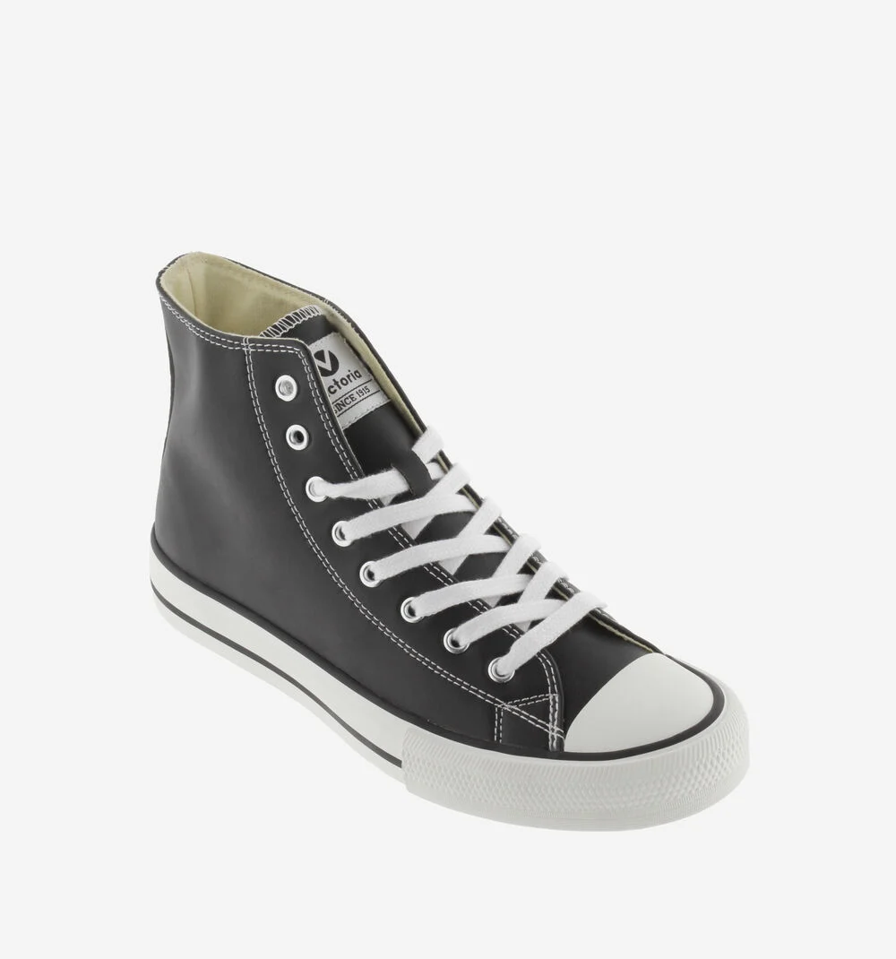 TRIBU FAUX LEATHER MID BOOTNEGRO