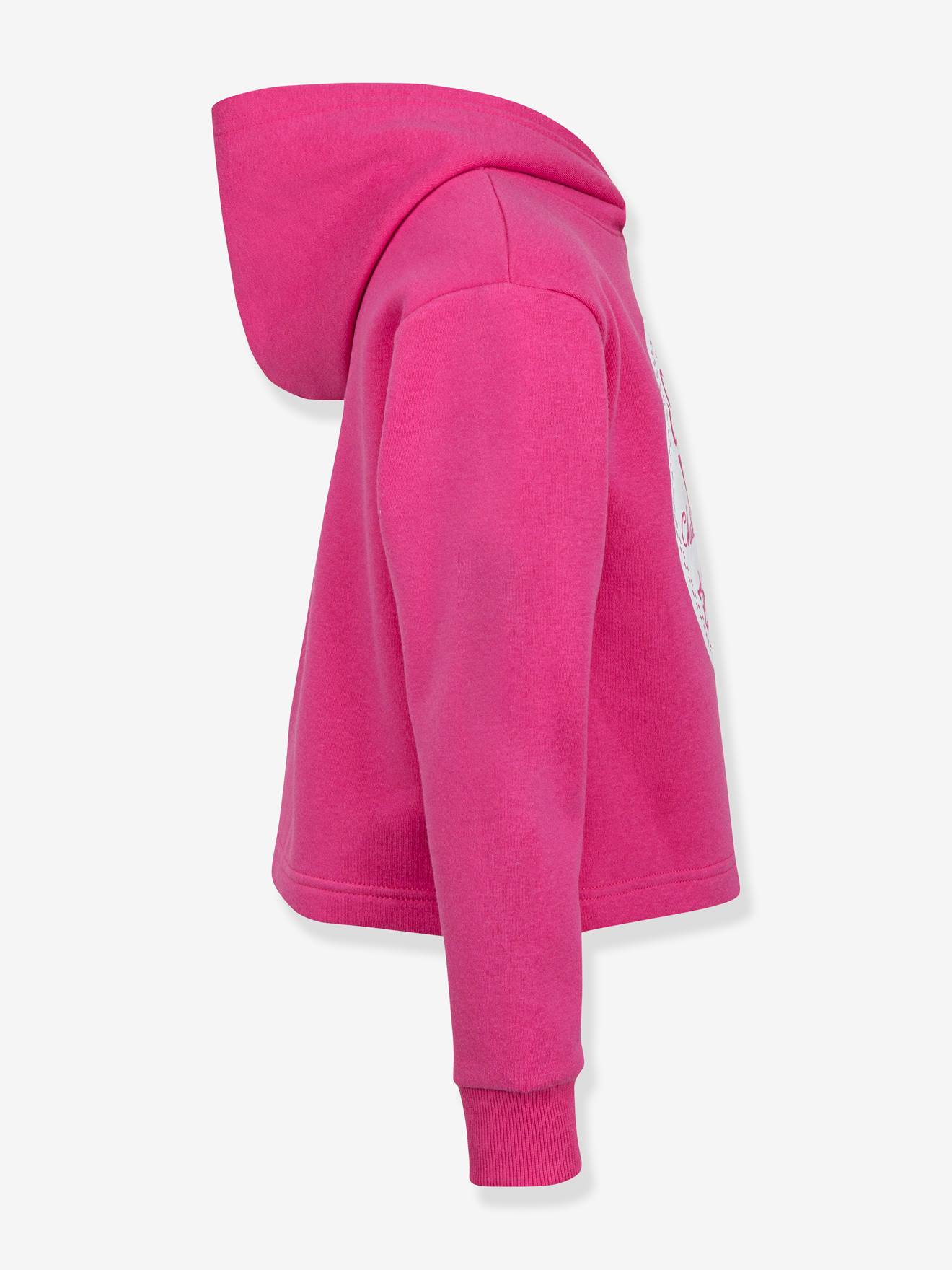 Moletom cropped rosa com patch Converse Chuck