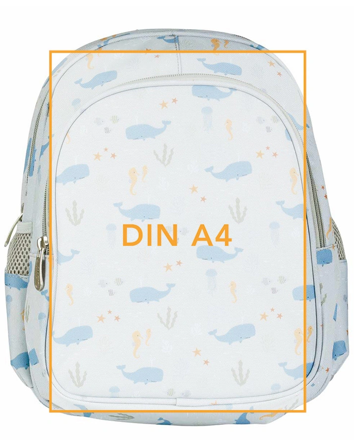Kinderrucksack OCEAN (27x32x19) isoliert in hellblau