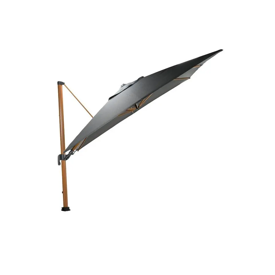 Hawaii Big Pole II parasol - 350x350 cm - l. teaklook -royal antraciet