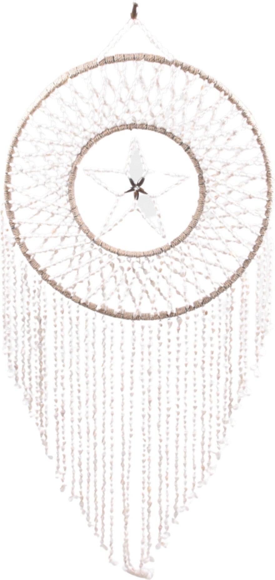 SID tuin wanddecoratie dromenvanger ster crème 40 x 2 x 90 cm