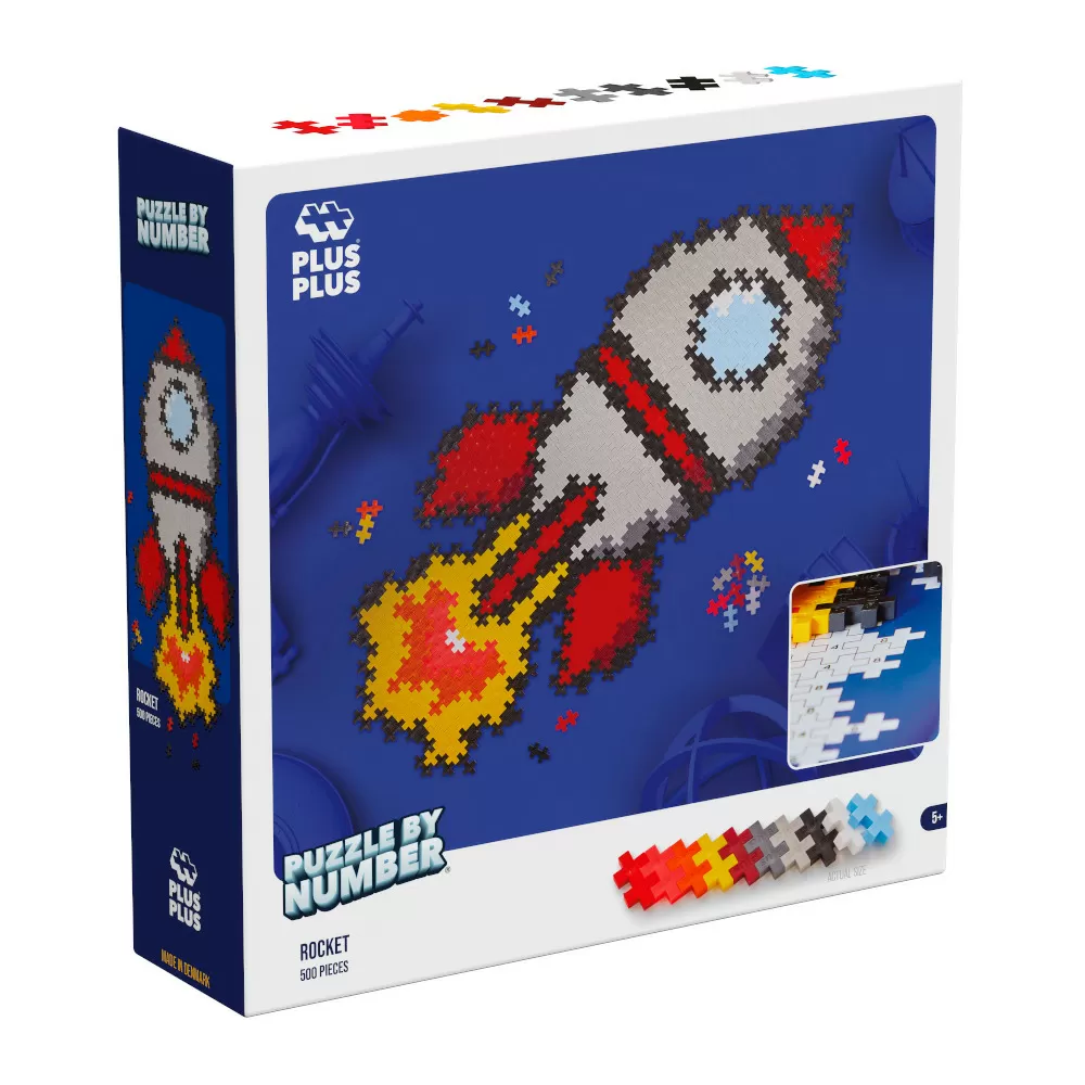 Plus-Plus Puzzle By Number Rocket - 500 stk.