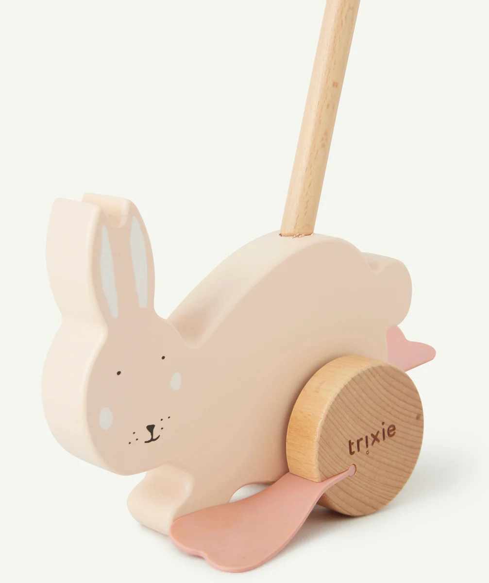 TRIXIEJOUET À POUSSER EN BOIS MONSIEUR LAPIN