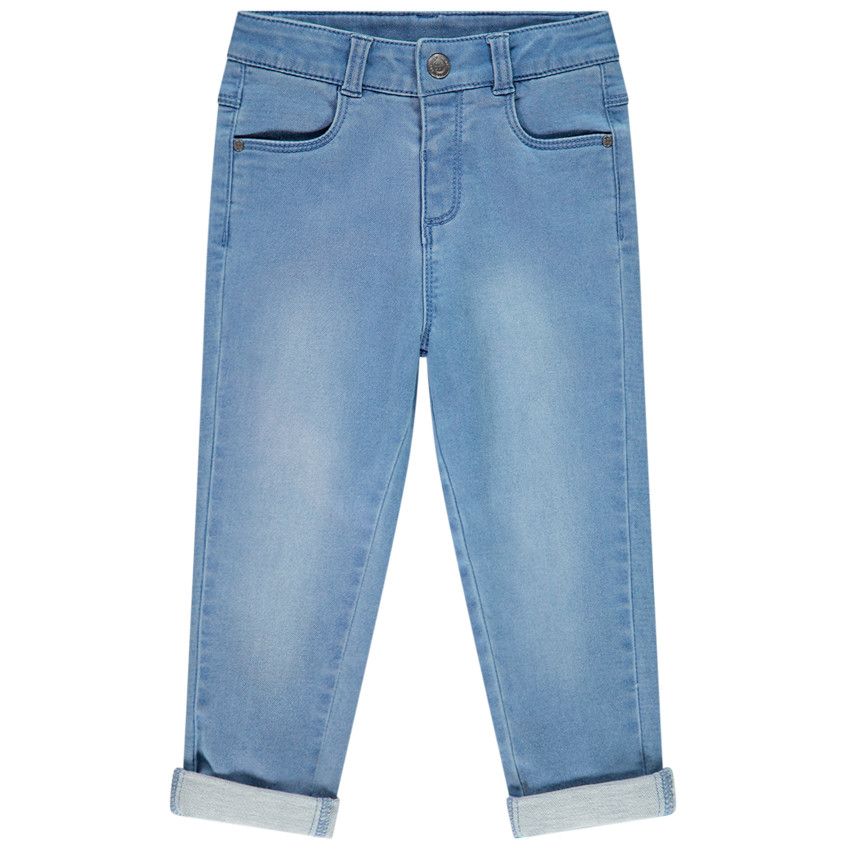 Jean effet délavé pour enfant fille - Bleu