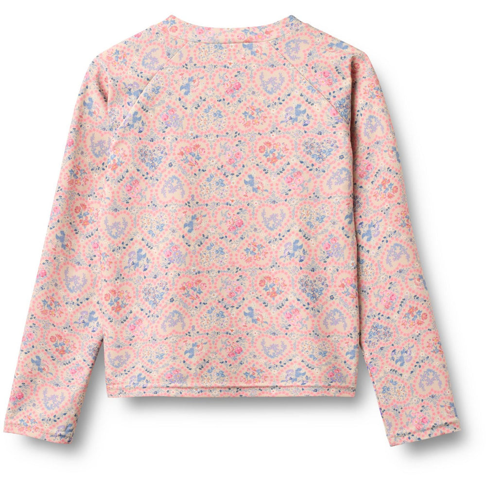 Køb Wheat Pink Heart Flowers Swim T-shirt L/S Zip Ada