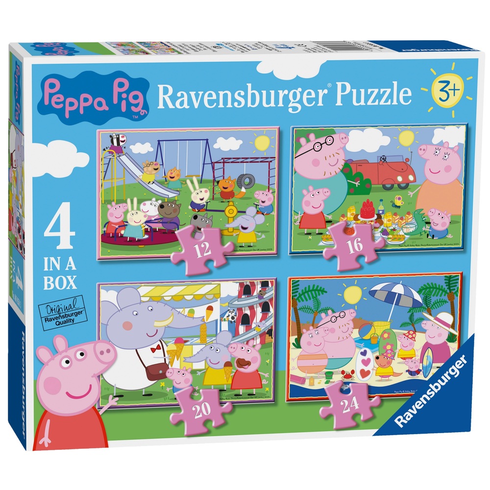 Ravensburger Peppa Pig 4er-Packung (12, 16, 20, 24 Teile) Puzzle-Sortiment