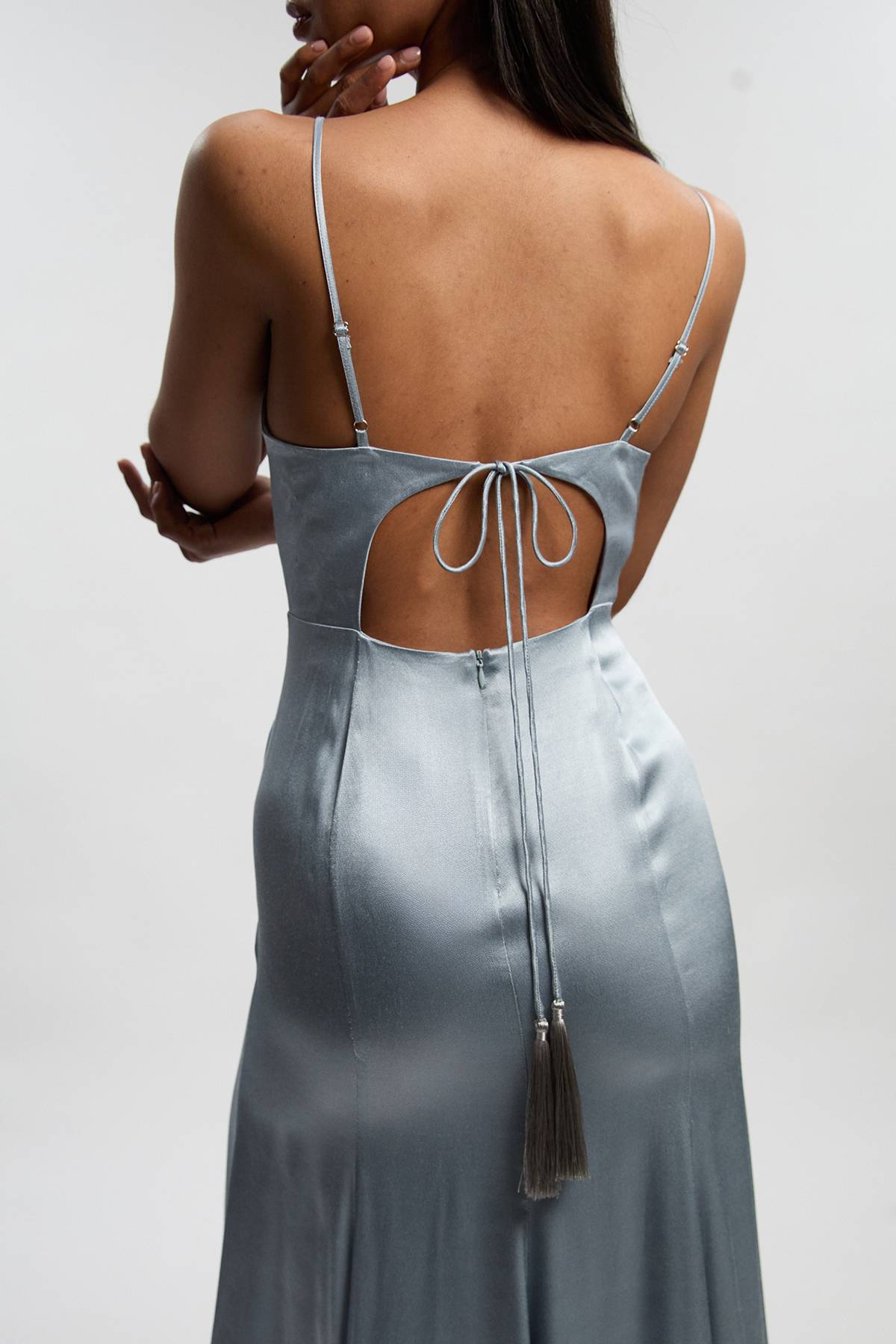 KarenMillen Robe Midi Tissée À Bretelles En Crêpe Dos Satiné