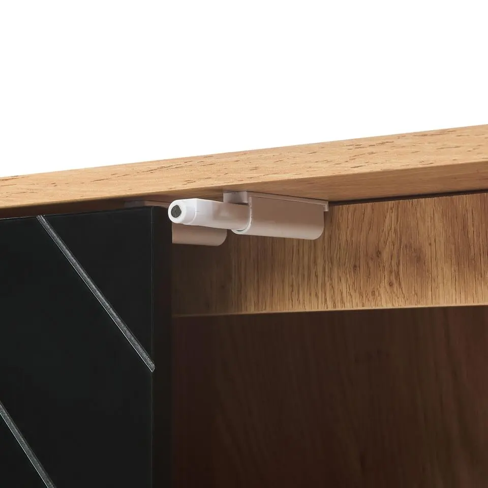 BRISTOW - Dressoir - Lichtbruin/Zwart - Hout
