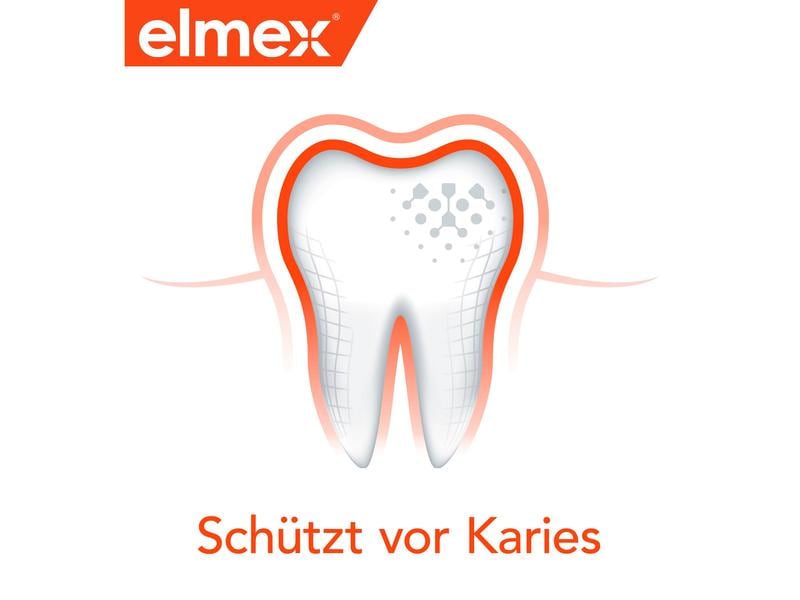 elmex Zahnpasta Kariesschutz mit Reise-Zahnbürste 12 ml Hochwirksamer Schutzschild gegen Karies