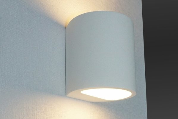 Artdelight Wandlamp Plaster Rond Wit 11cm Ã
