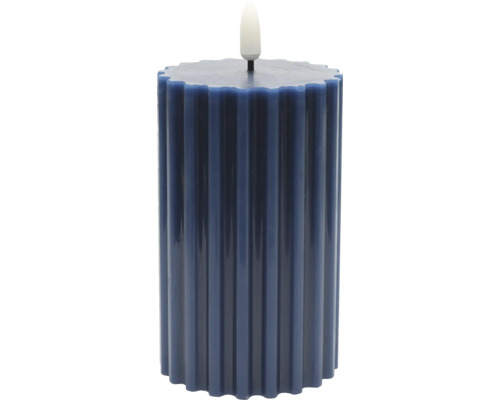 LED waxkaars Lafiora H 15 cm blauw incl. 3D vlam