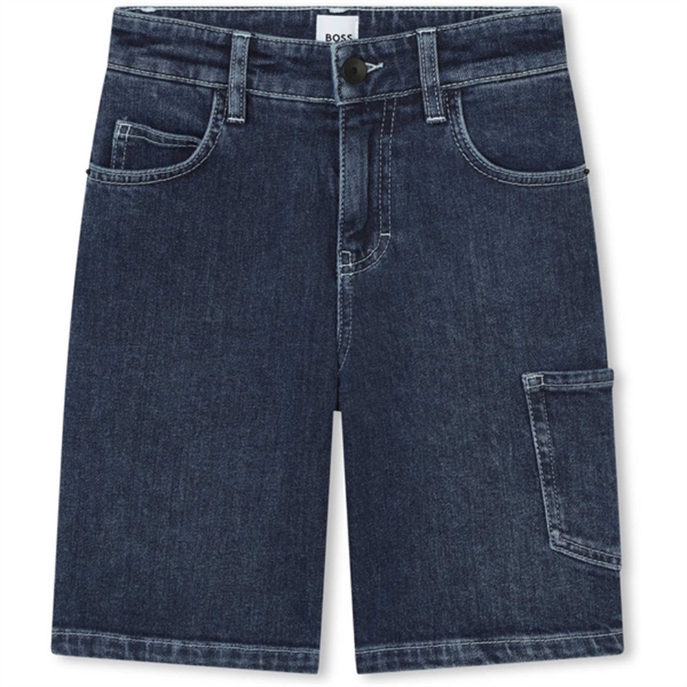 Stone Pulverisation Denim Bermuda Shorts