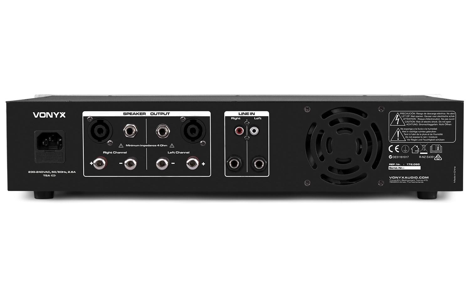 Endstufe VPA600<br>PA-Endstufe mit 2x 300 W MP3, BT, USB