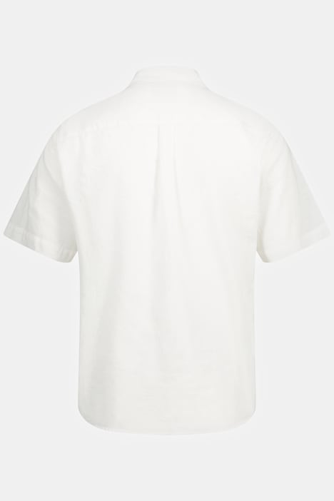 Leinenmix-Hemd, Halbarm, Buttondown-Kragen, Modern Fit