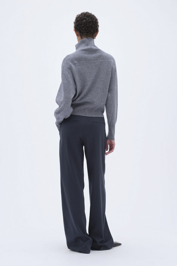 REMAIN High Neck Sweater Grey melange