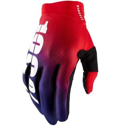 Gants cross 100% RIDEFIT - KORP 2023 - Rouge / Bleu