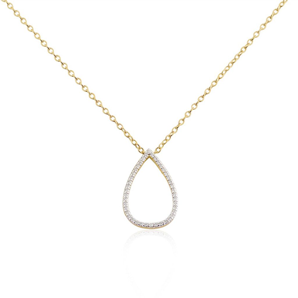 Collier Plaqué Or Justis Oxydes De Zirconium