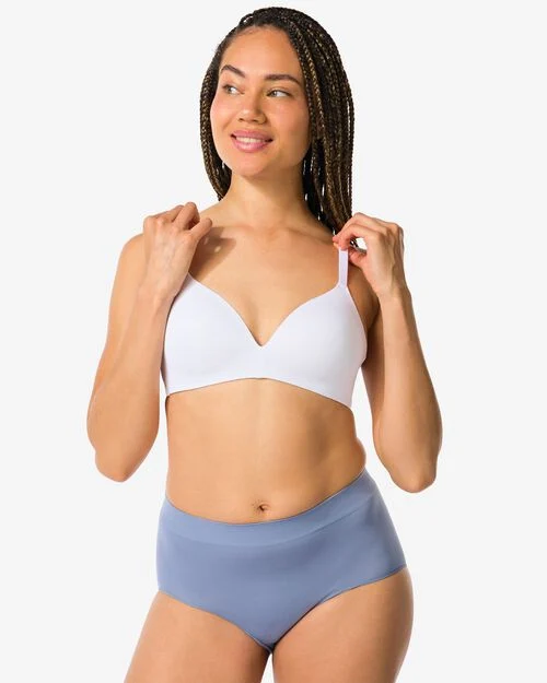 slip femme taille haute sans coutures micro bleu moyen