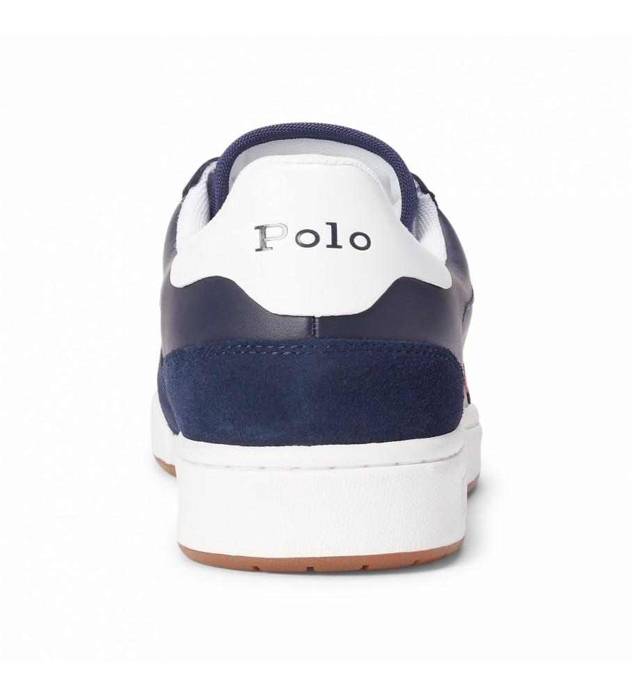 Sapatos curtos de couro azul marinho Ralph Lauren