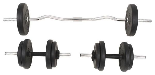 Ensemble d'haltères et barres d'haltères sport musculation fitness 30 kg 02_0000745