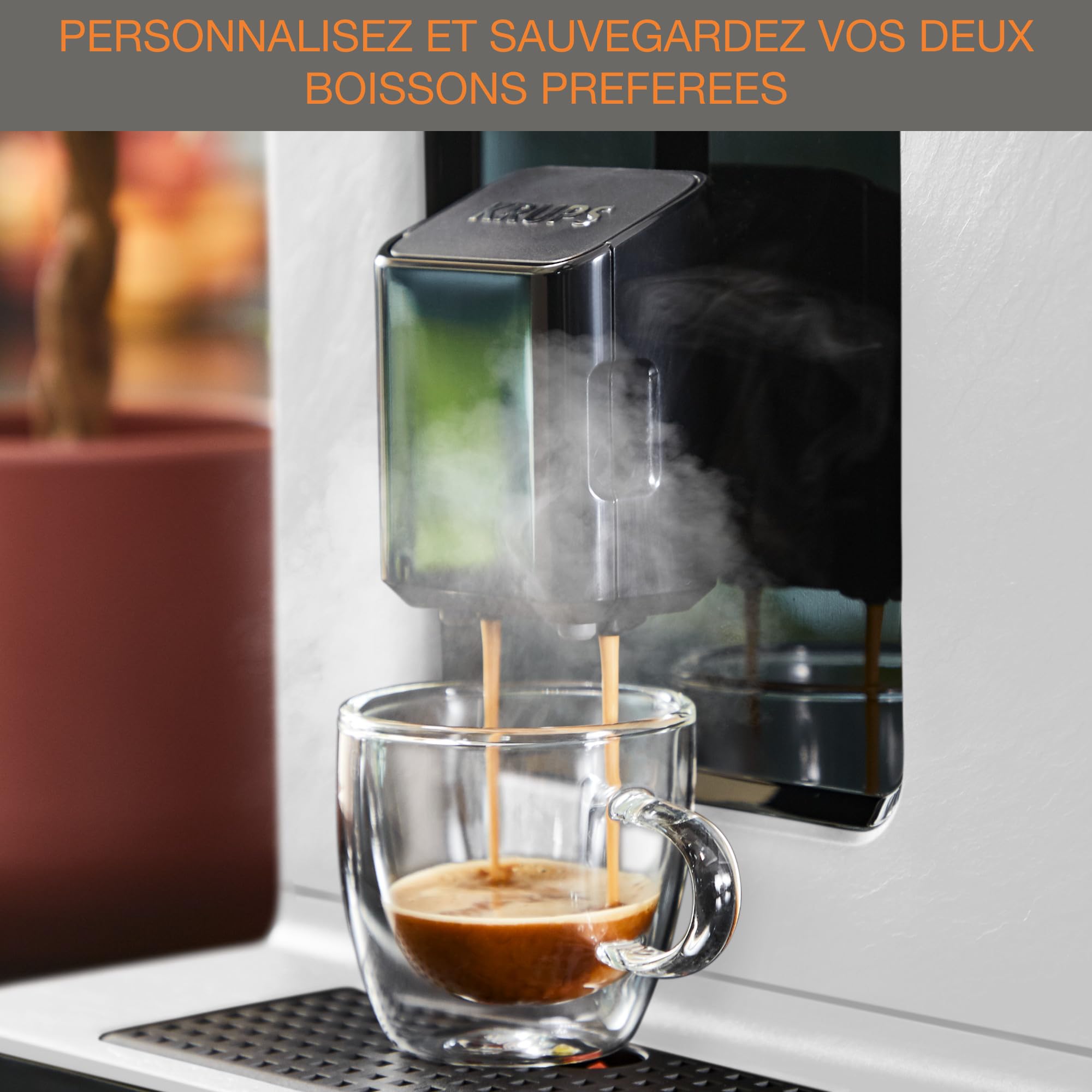 Machine cappuccino et expresso automatique KRUPS Evidence Eco-Design, goût exceptionnel, Quattro Force, boissons à base de lait grâce au système One-T