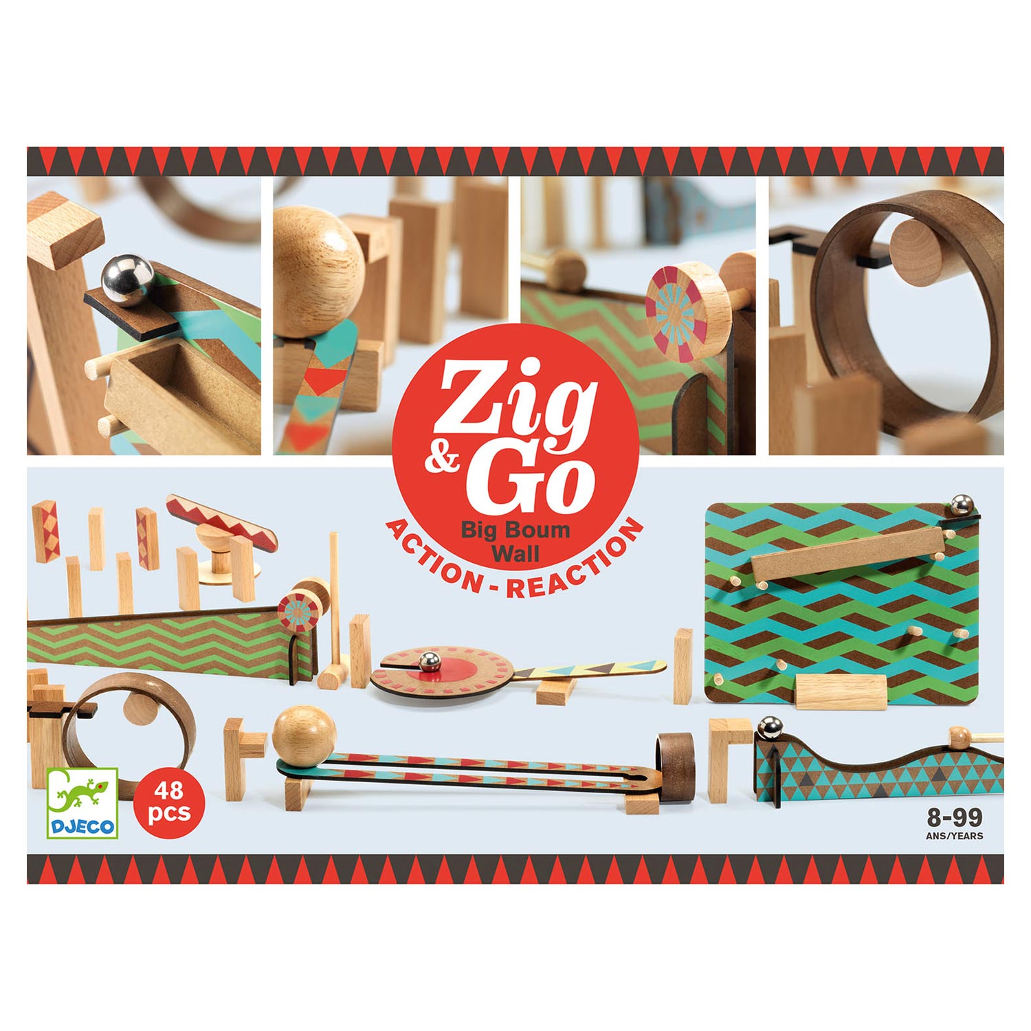Djeco Zig & Go Action Reaction Baan, 48dlg.