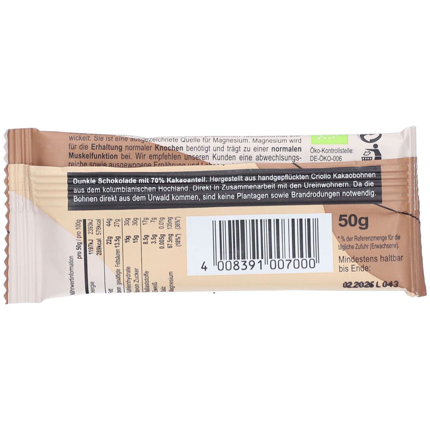 Seitenbacher Bio Urwald Schokolade 