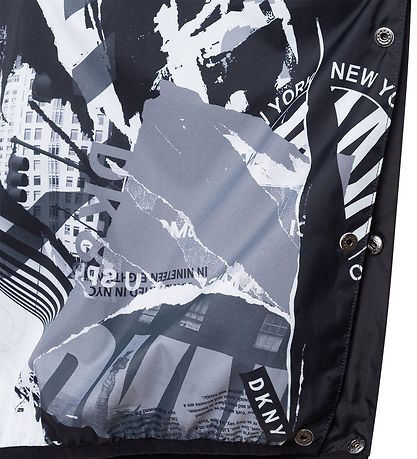 DKNY Jacke - Umkehrbar - Schwarz/Weiß m. Fotoausdruck