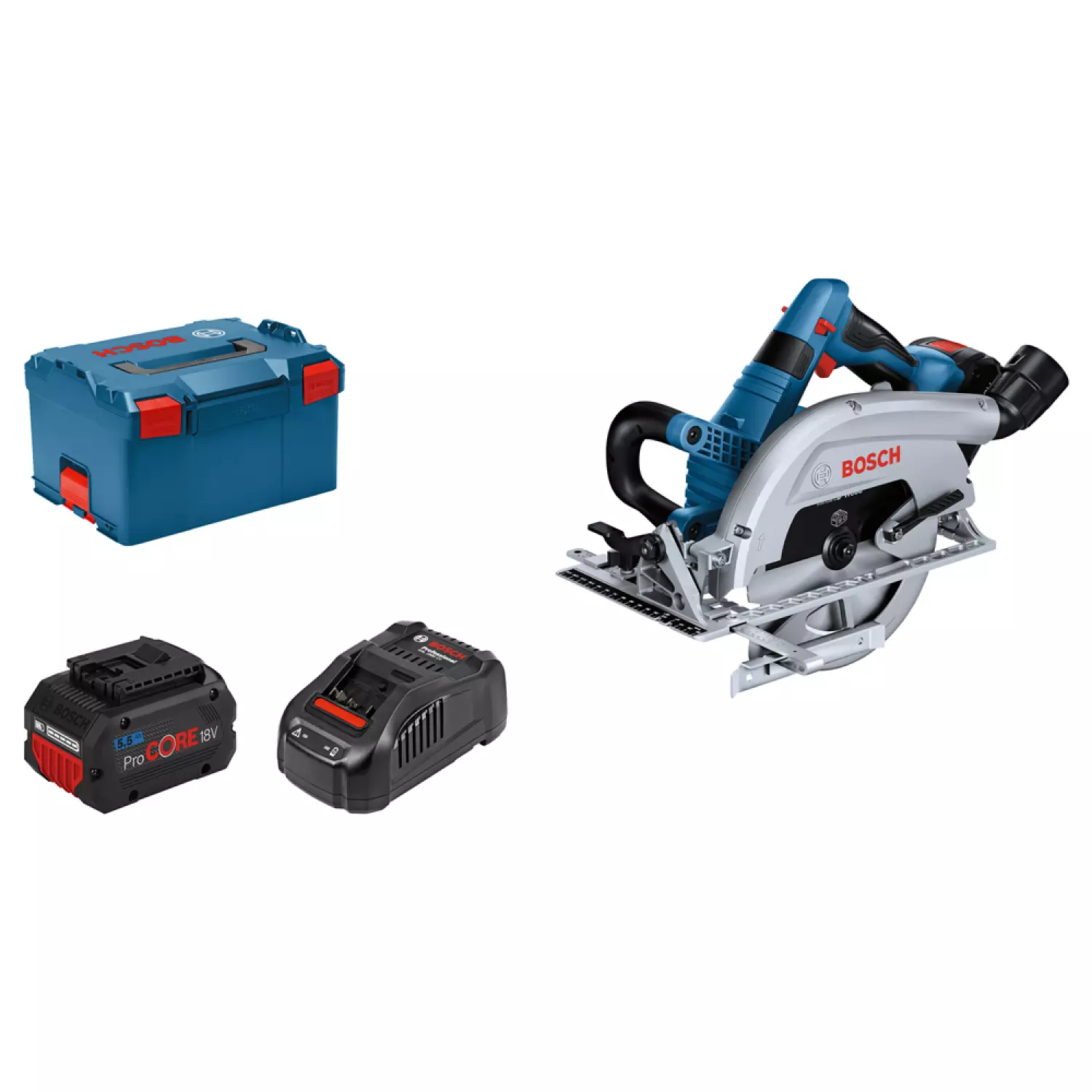 Bosch GKS 18V-70 L 18V Li-ion accu BiTurbo cirkelzaag set (2x 5.5Ah)- 190 mm - koolborstelloos - 06016B9002
