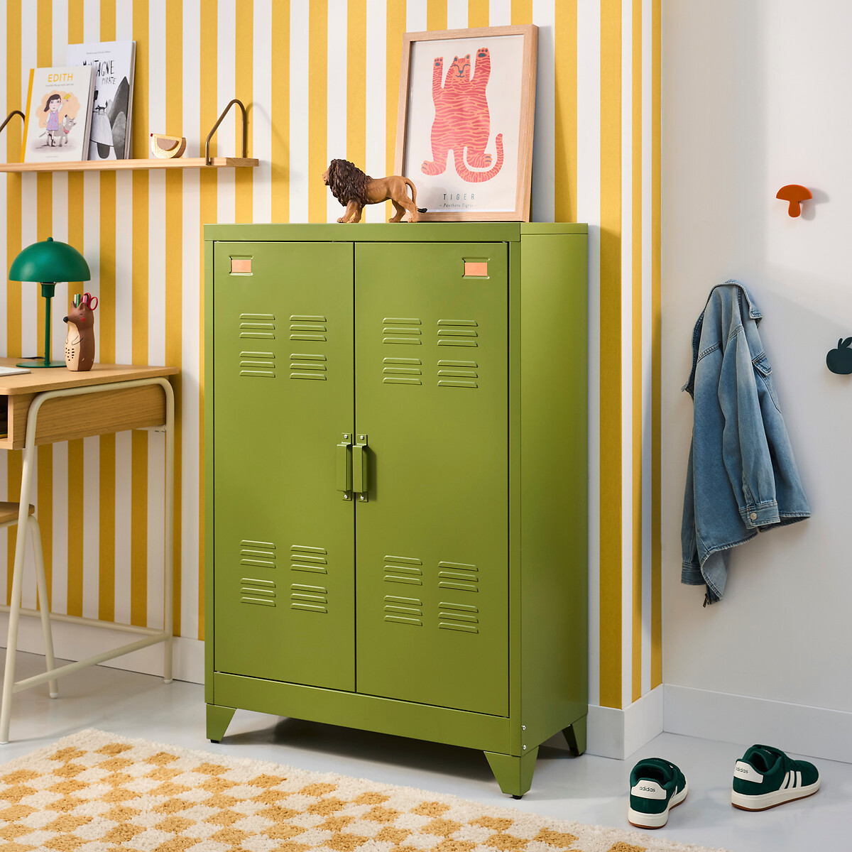 LA REDOUTE INTERIEURS<br>Armário baixo de metal, 2 portas, Hiba