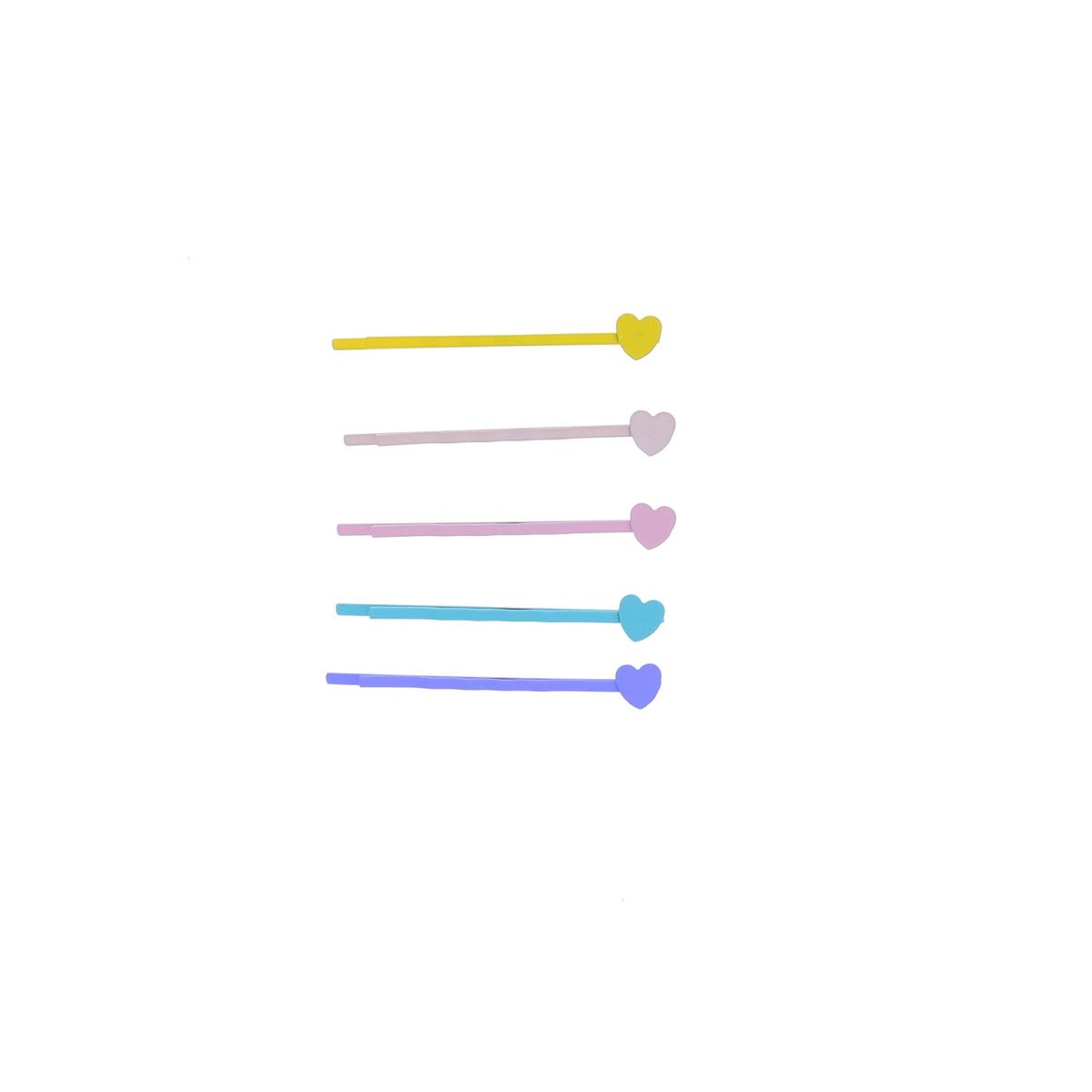 Lot de 5 barrettes cœurs multicolores  Roodoudou