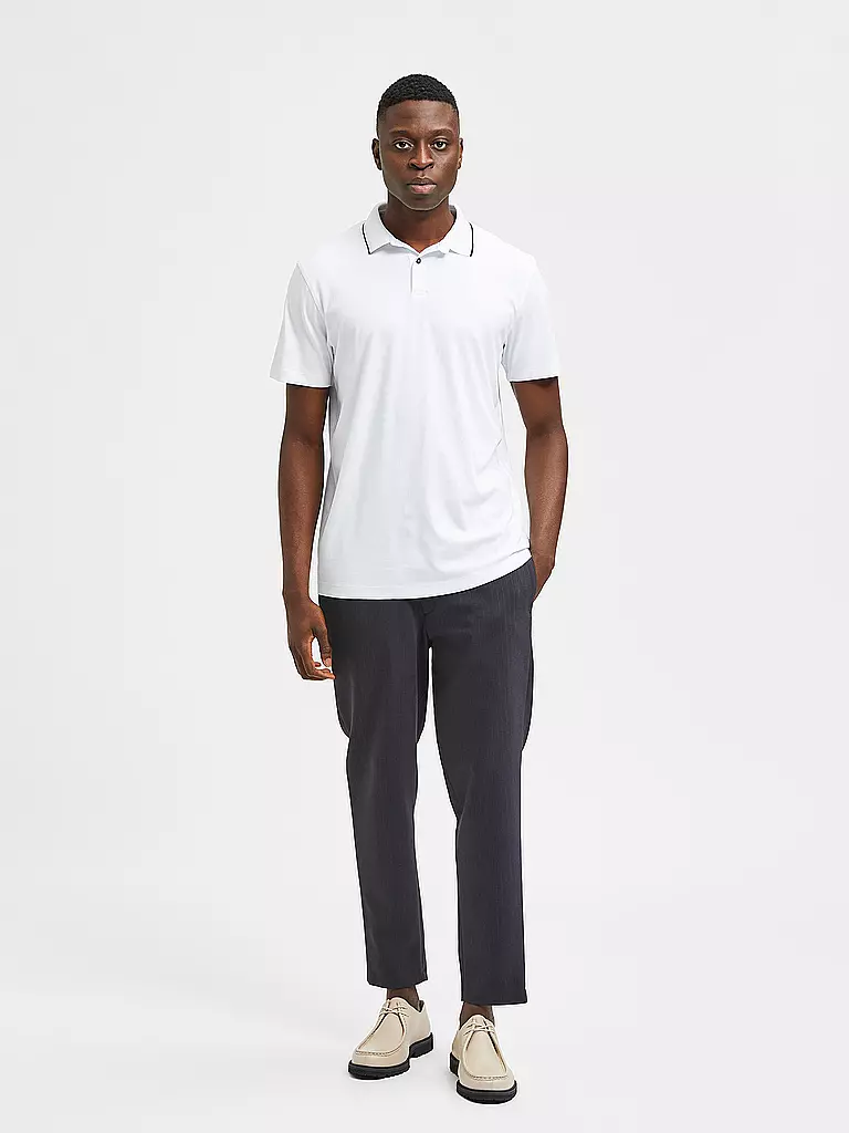 SELECTED Poloshirt SLHLEROY COOLMAX weiss